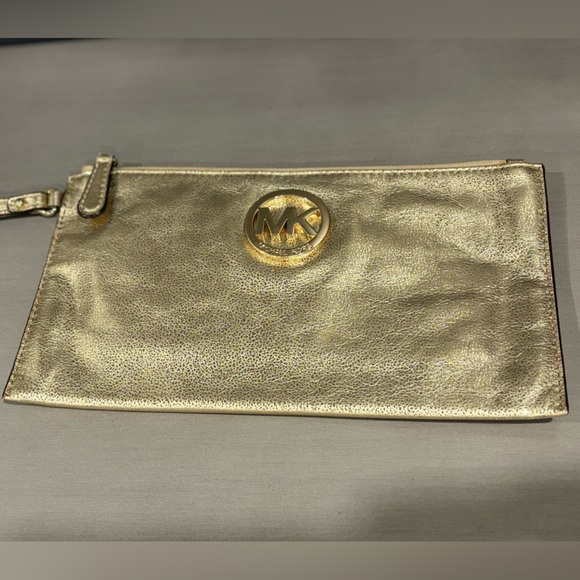 Michael Kors Gold Wristlet Clutch - Picture 1 of 5